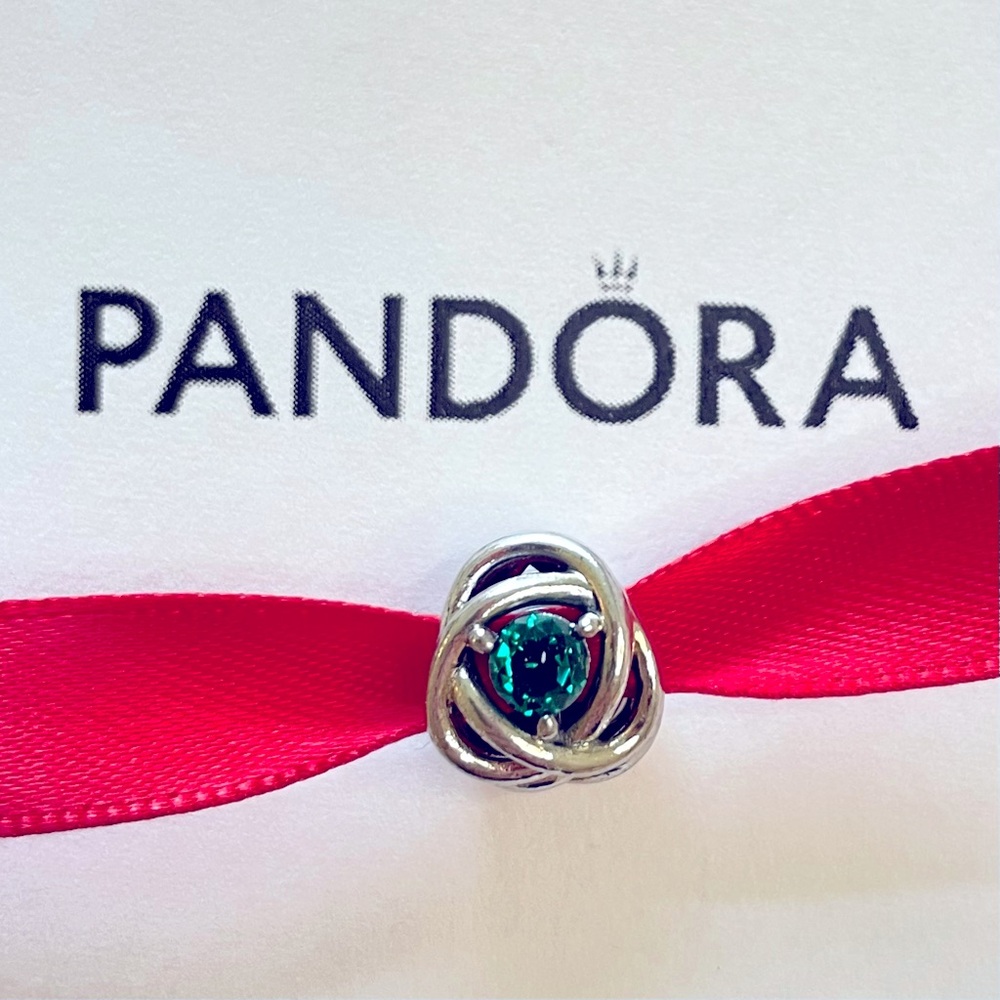 NWOT Pandora Silver Green May Eternity Circle Charm